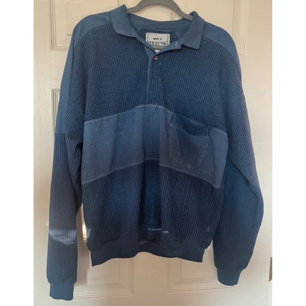 Vintage 80s/90s Huk-A-Poo Colorblock Pullover Polo Sweater